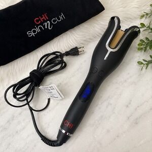 CHI Spin N Curl Automatic Rotating Hair Curler Black Ceramic Curling Iron